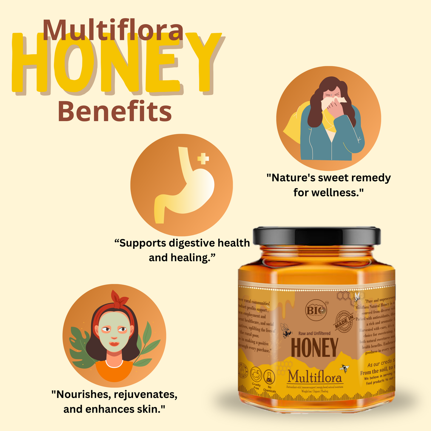 Himalayan Raw Multiflora Honey | Natural and Unpasteurized 250g