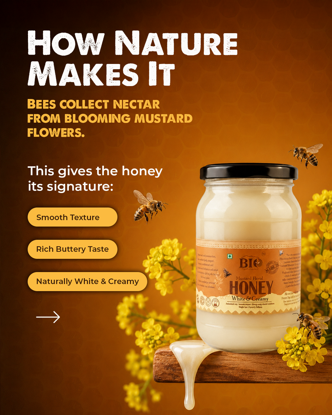 Cream Honey | Raw & Unfiltered| 500gm
