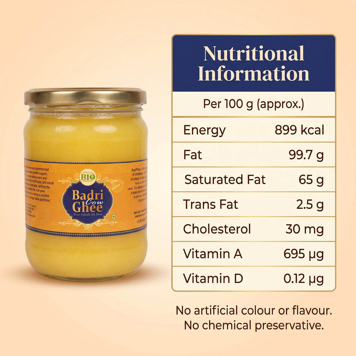 Himalayan Badri Cow A2 Ghee | Bilona processed Ghee | Pahadi Ghee | Traditional- Medicinal Ghee | 500ml