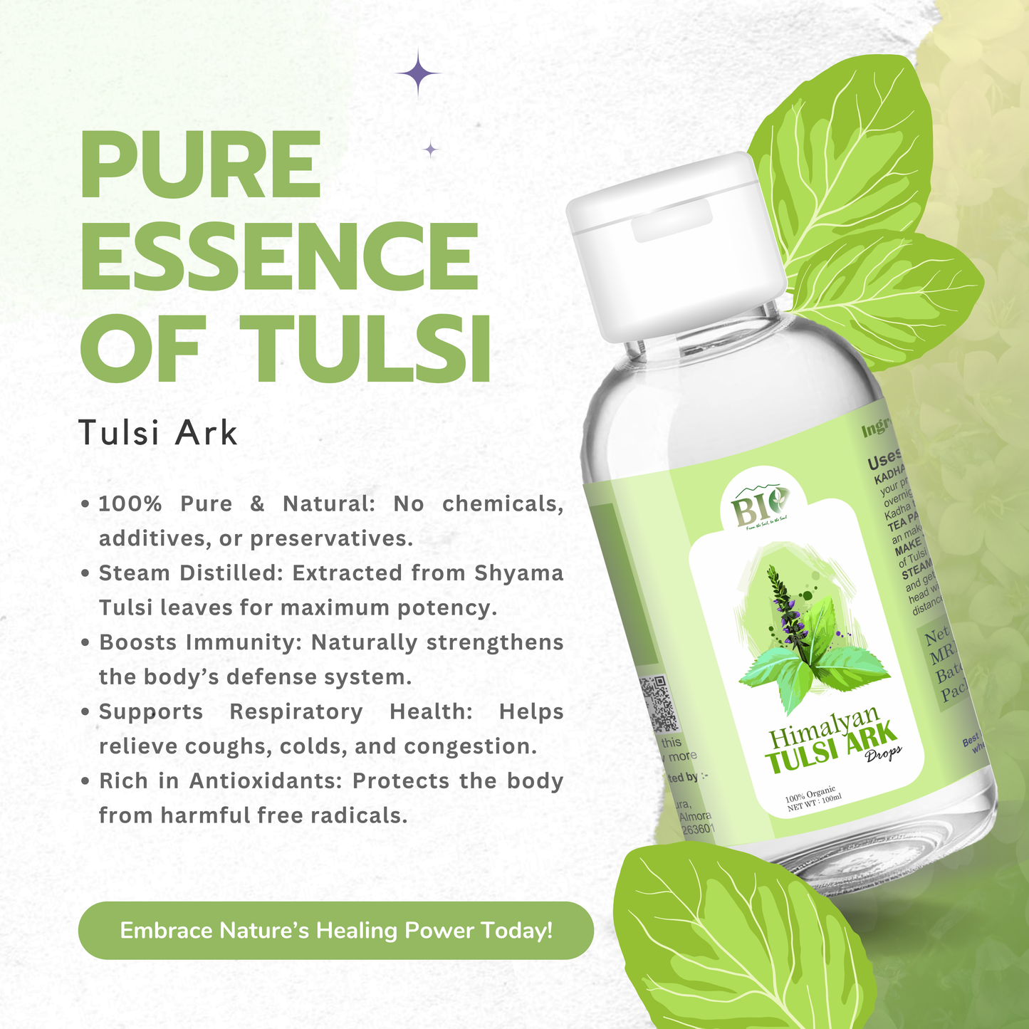 Natural Tulsi Ark 100ml