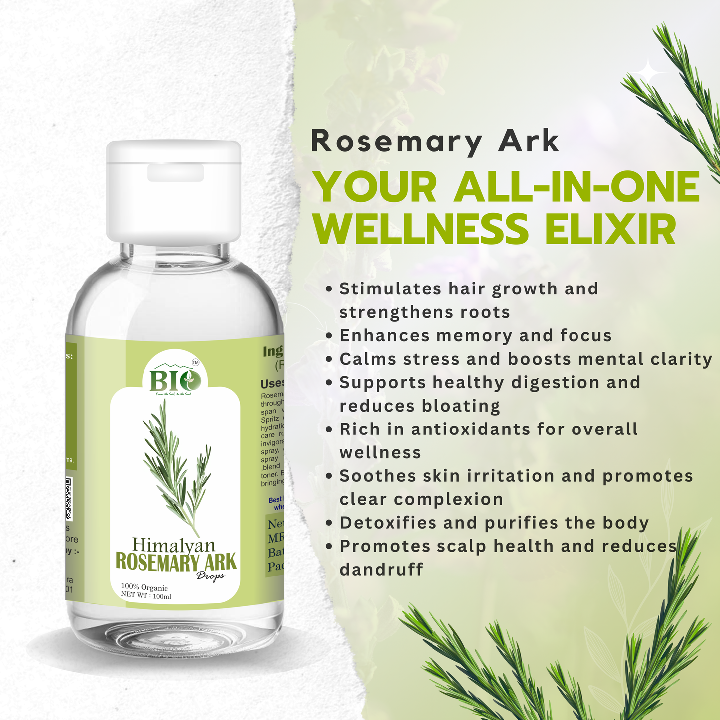 Natural Rosemary Water 100ml