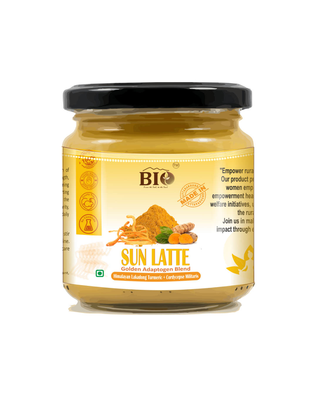 Sun Latte | Golden Adaptogen Blend | Himalayan Lakadong Turmeric+ Cordycepse Militaris | 60 gm